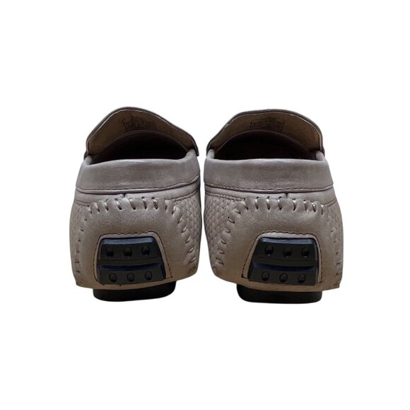 Bruno Marc Mens Beige Faux Leather Silver Accent Slip-On Flat Loafers Sz 9 - New main image 4